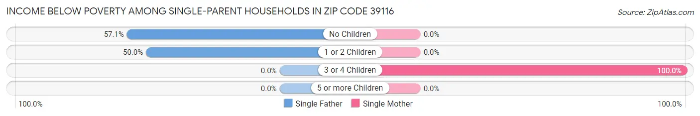 Income Below Poverty Among Single-Parent Households in Zip Code 39116