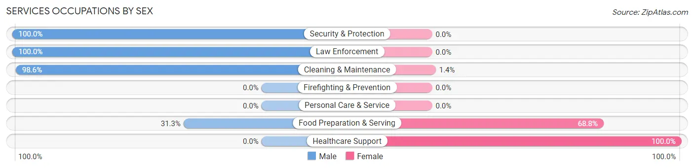 Services Occupations by Sex in Zip Code 39140