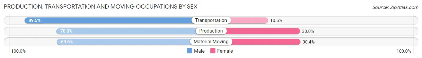 Production, Transportation and Moving Occupations by Sex in Zip Code 39176