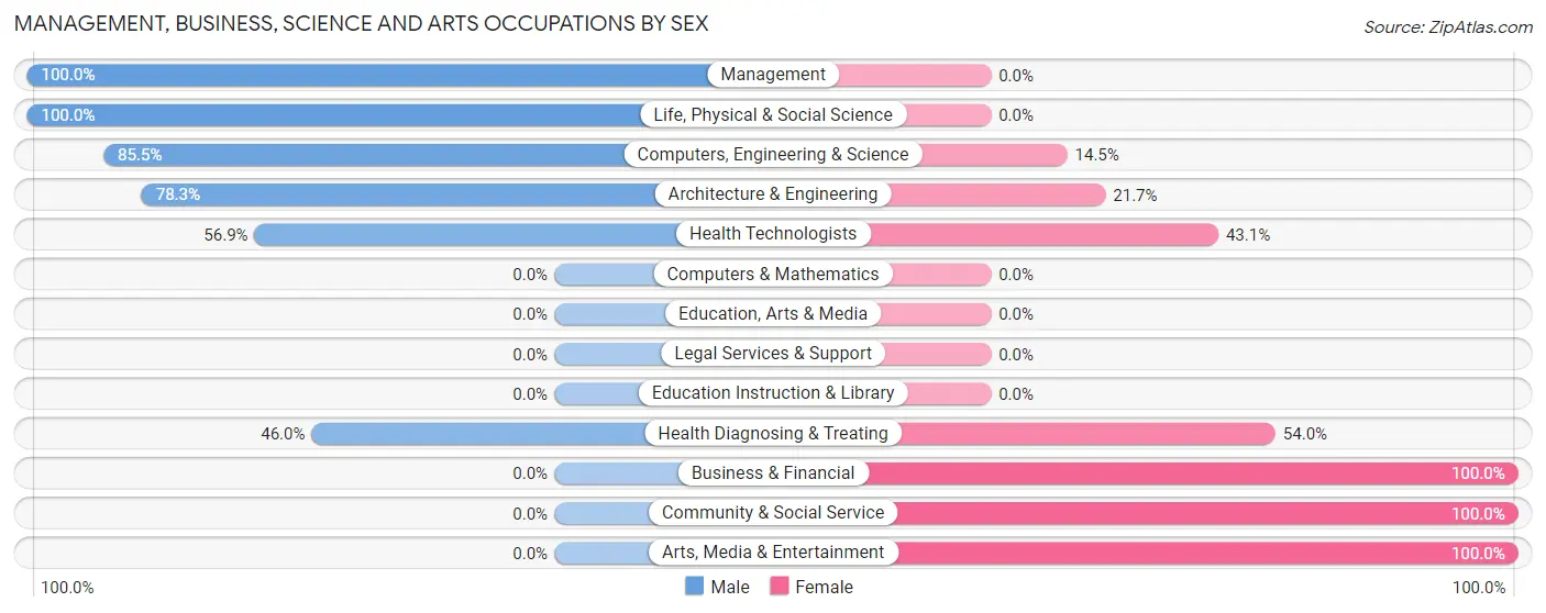 Management, Business, Science and Arts Occupations by Sex in Zip Code 39179