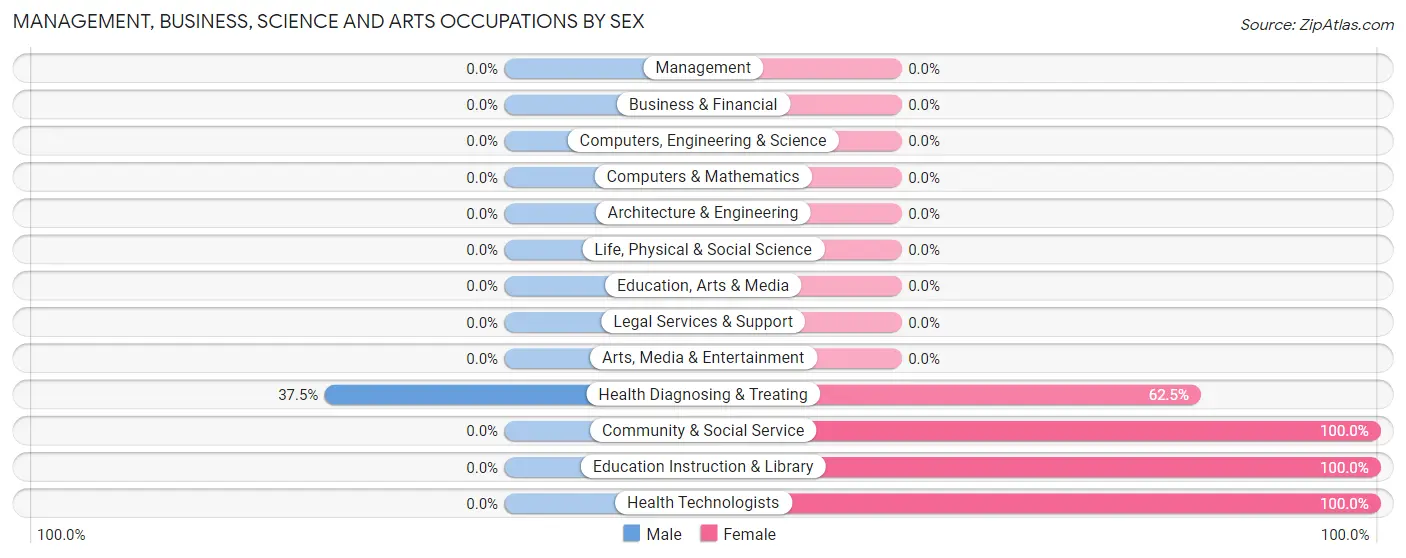 Management, Business, Science and Arts Occupations by Sex in Zip Code 39193