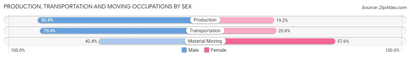 Production, Transportation and Moving Occupations by Sex in Zip Code 39203