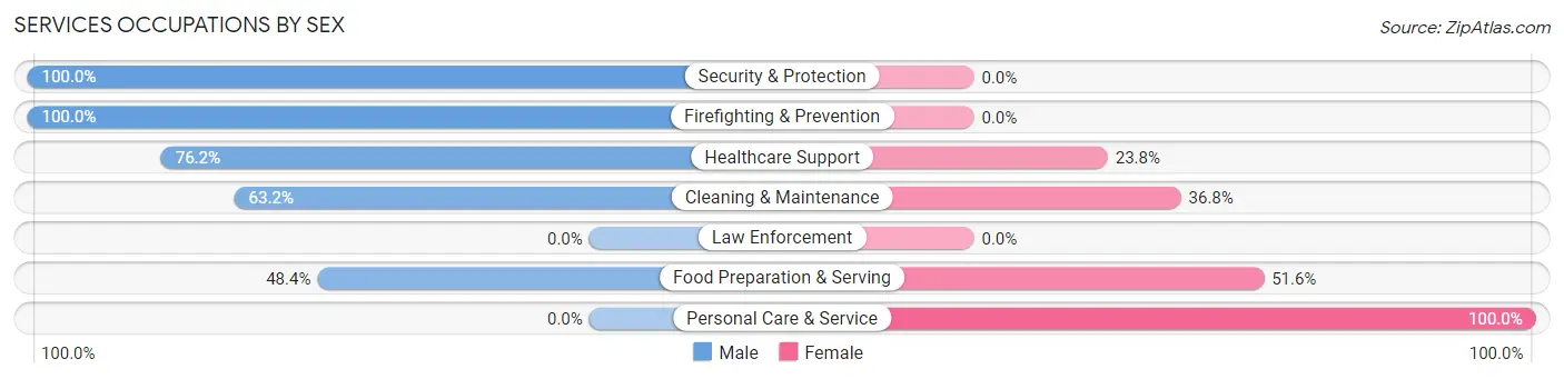 Services Occupations by Sex in Zip Code 39327