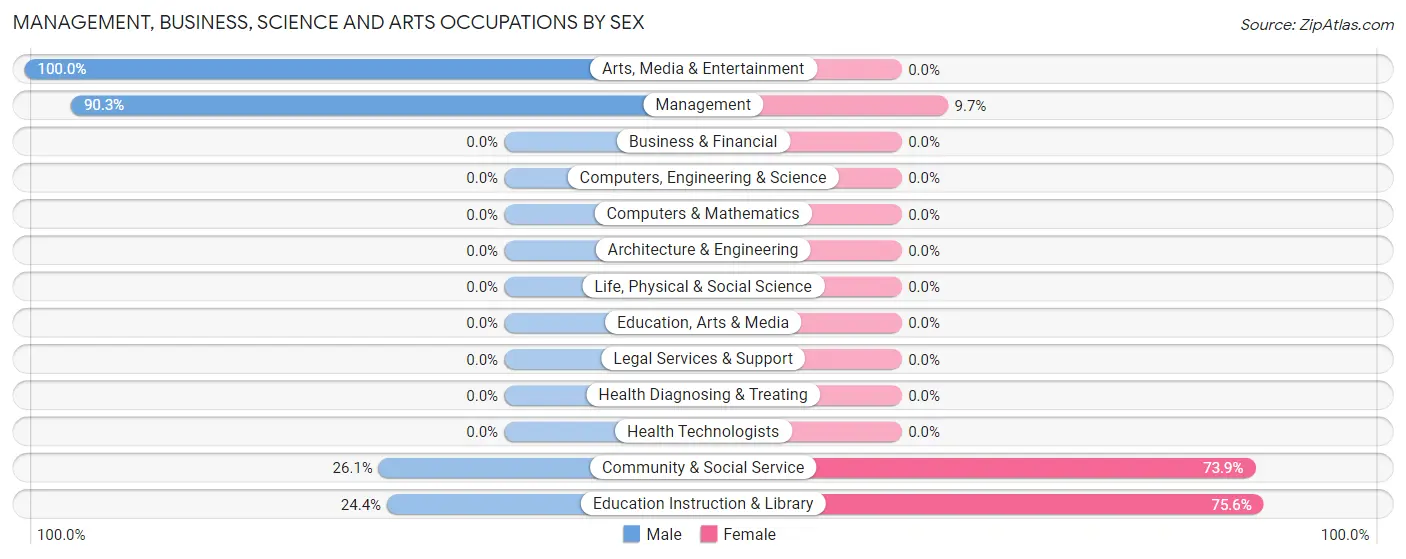 Management, Business, Science and Arts Occupations by Sex in Zip Code 39336