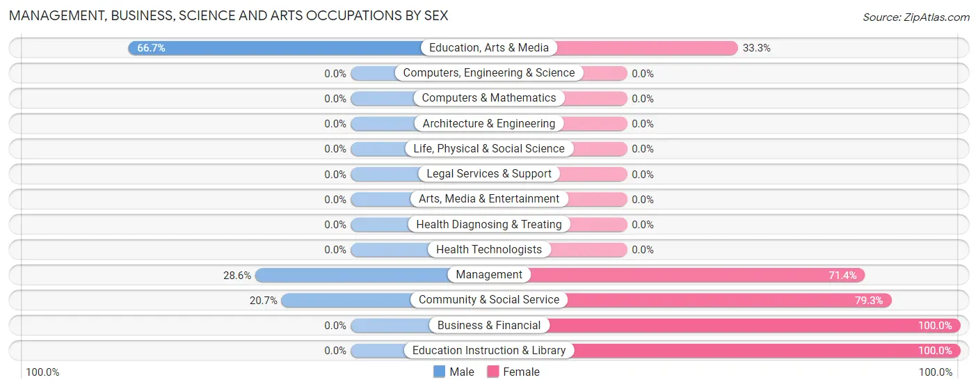 Management, Business, Science and Arts Occupations by Sex in Zip Code 39347