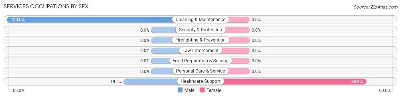 Services Occupations by Sex in Zip Code 39347