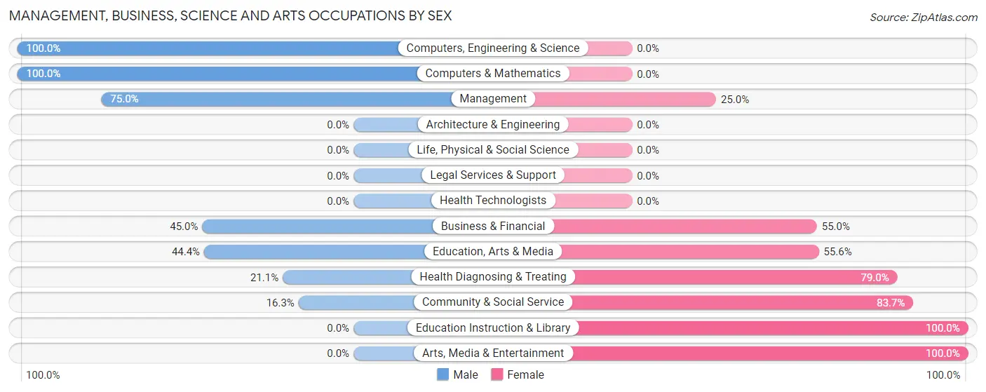Management, Business, Science and Arts Occupations by Sex in Zip Code 39360