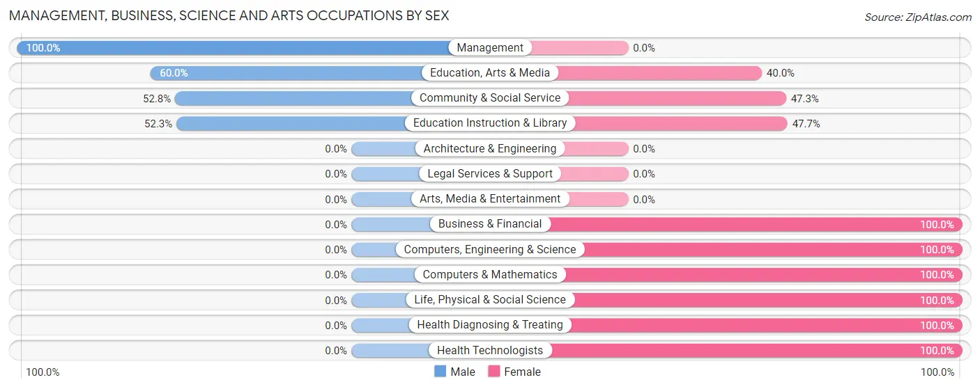 Management, Business, Science and Arts Occupations by Sex in Zip Code 39362