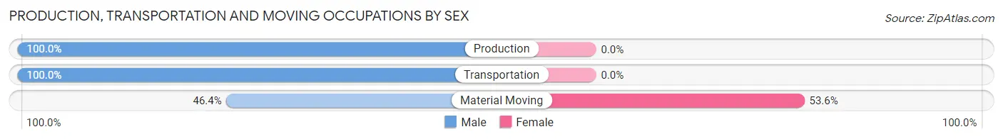 Production, Transportation and Moving Occupations by Sex in Zip Code 39451