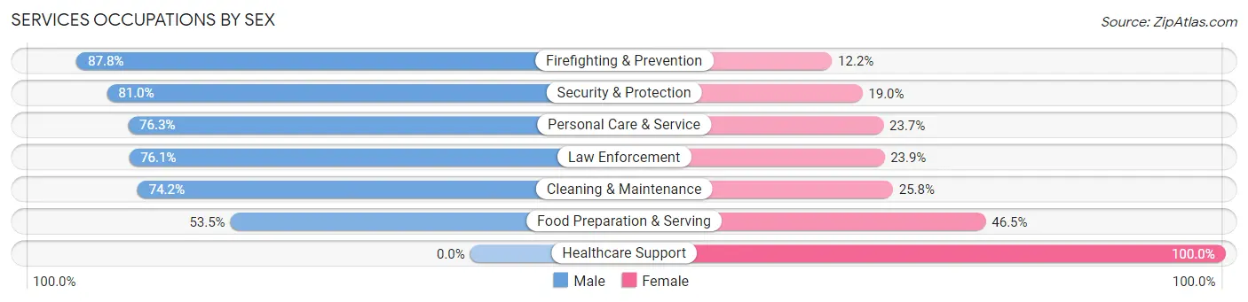 Services Occupations by Sex in Zip Code 39470