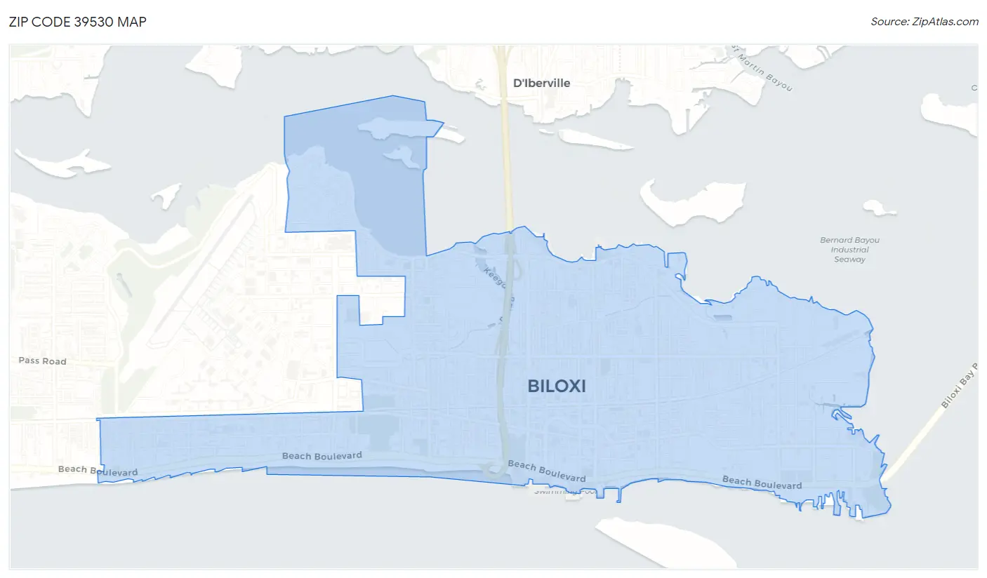 Zip Code 39530 Map