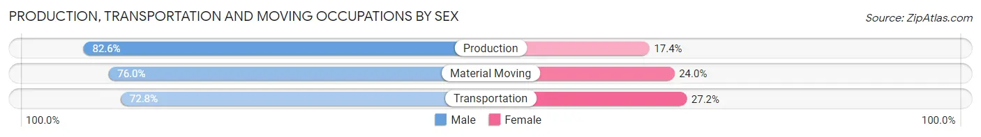 Production, Transportation and Moving Occupations by Sex in Zip Code 39531