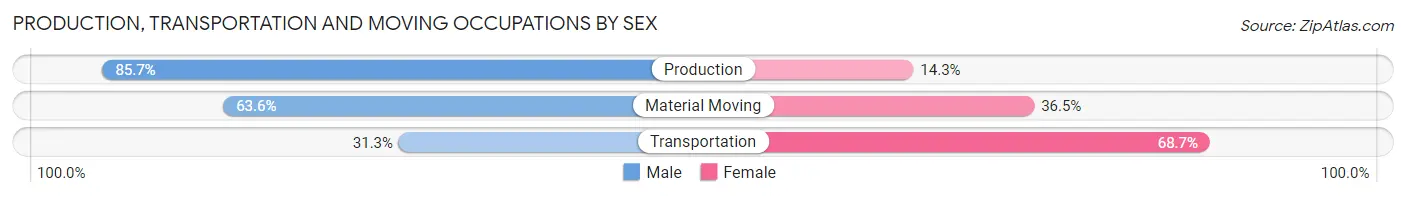 Production, Transportation and Moving Occupations by Sex in Zip Code 39565