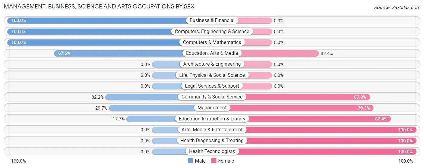Management, Business, Science and Arts Occupations by Sex in Zip Code 39645