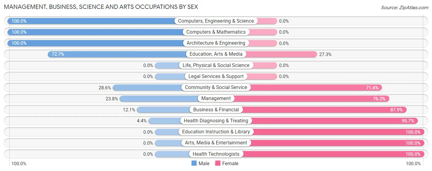 Management, Business, Science and Arts Occupations by Sex in Zip Code 39745