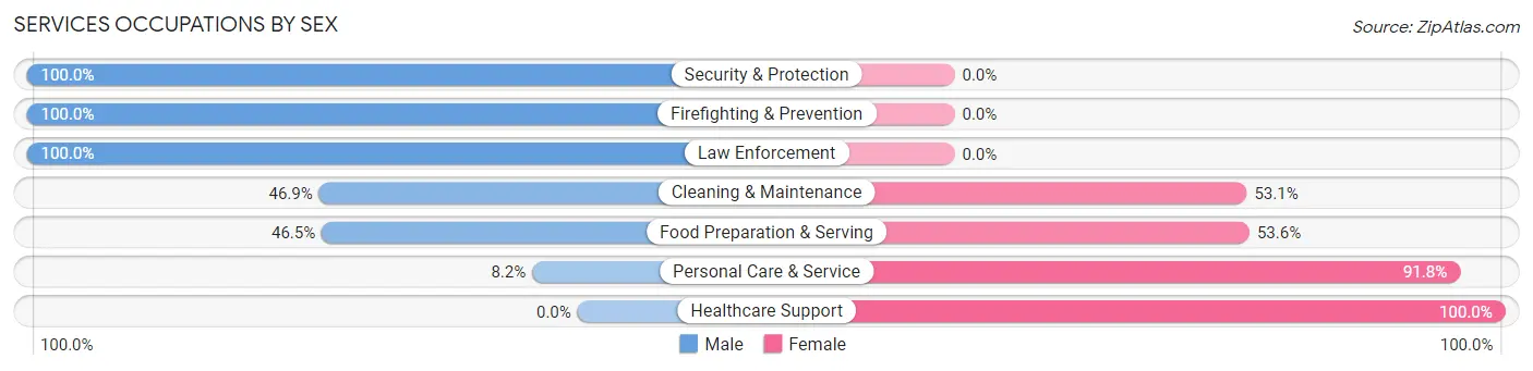 Services Occupations by Sex in Zip Code 40026