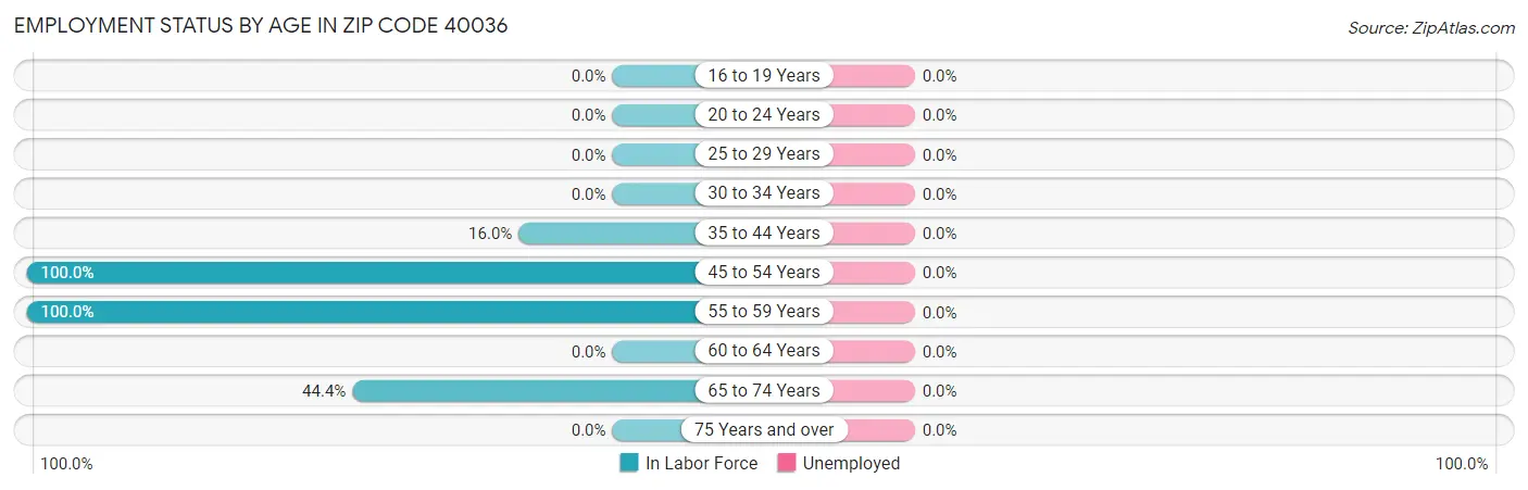 Employment Status by Age in Zip Code 40036