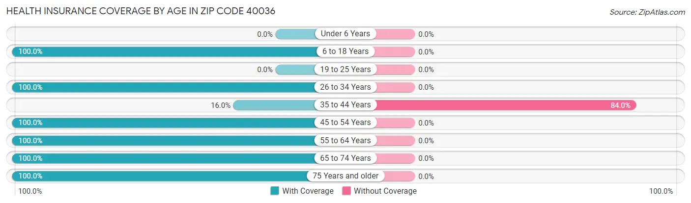 Health Insurance Coverage by Age in Zip Code 40036