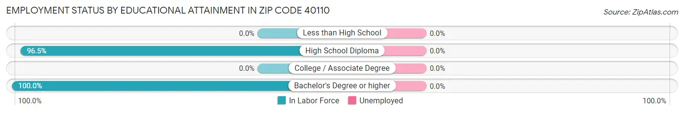 Employment Status by Educational Attainment in Zip Code 40110