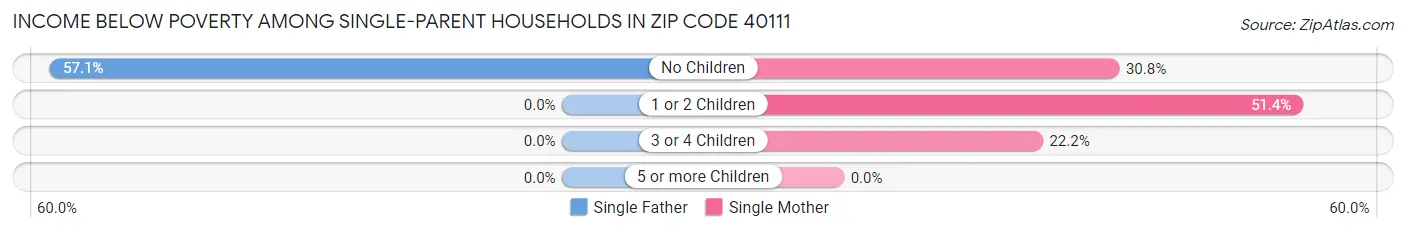 Income Below Poverty Among Single-Parent Households in Zip Code 40111
