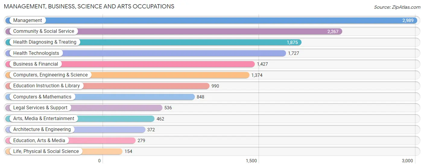 Management, Business, Science and Arts Occupations in Zip Code 40207