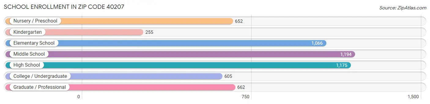 School Enrollment in Zip Code 40207