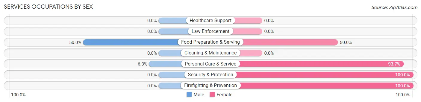 Services Occupations by Sex in Zip Code 40209