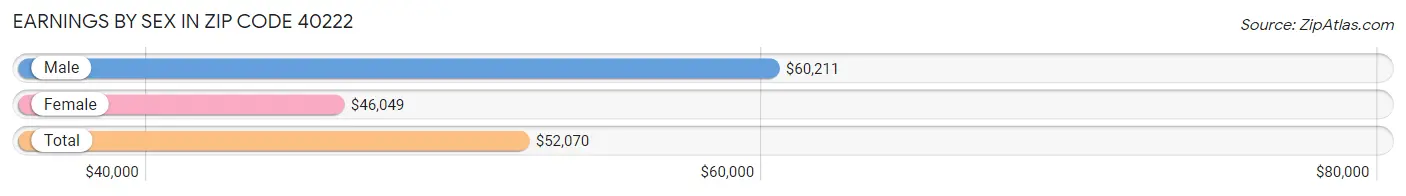 Earnings by Sex in Zip Code 40222