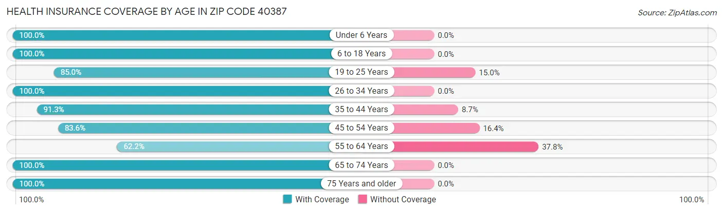 Health Insurance Coverage by Age in Zip Code 40387