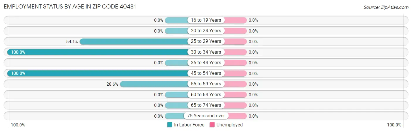 Employment Status by Age in Zip Code 40481
