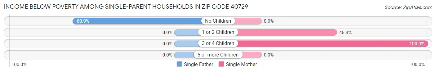 Income Below Poverty Among Single-Parent Households in Zip Code 40729