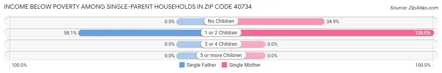 Income Below Poverty Among Single-Parent Households in Zip Code 40734