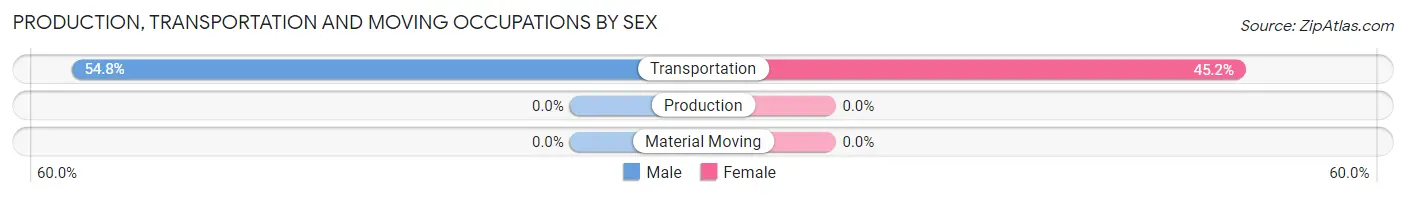 Production, Transportation and Moving Occupations by Sex in Zip Code 40806