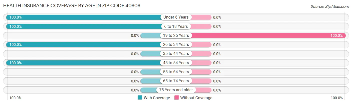 Health Insurance Coverage by Age in Zip Code 40808