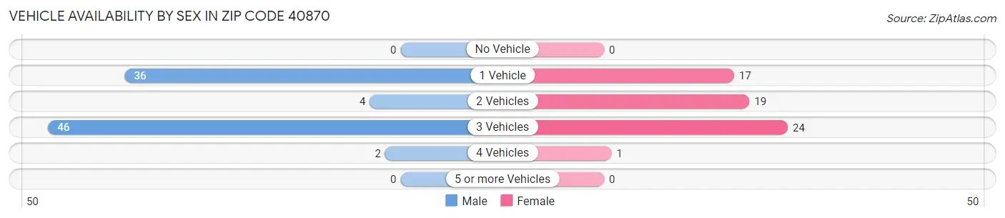 Vehicle Availability by Sex in Zip Code 40870