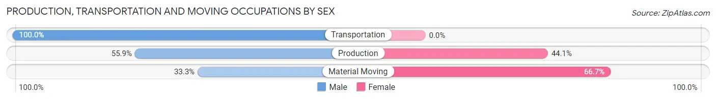 Production, Transportation and Moving Occupations by Sex in Zip Code 40914