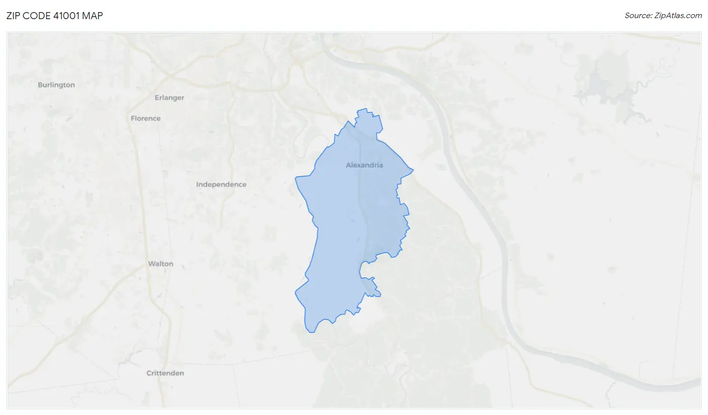 Zip Code 41001 Map