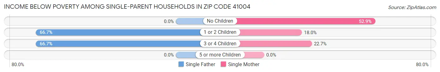 Income Below Poverty Among Single-Parent Households in Zip Code 41004