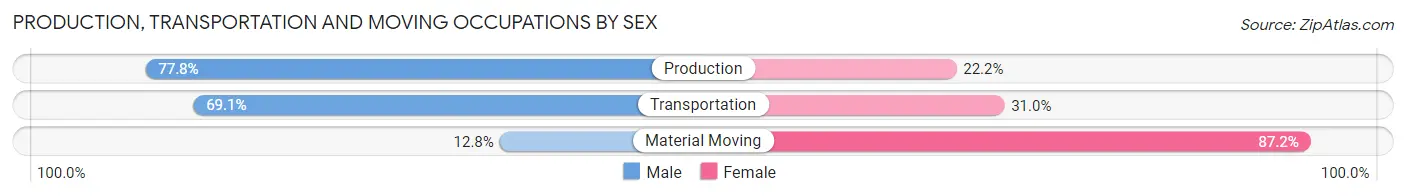 Production, Transportation and Moving Occupations by Sex in Zip Code 41004