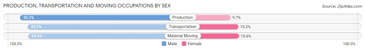 Production, Transportation and Moving Occupations by Sex in Zip Code 41064