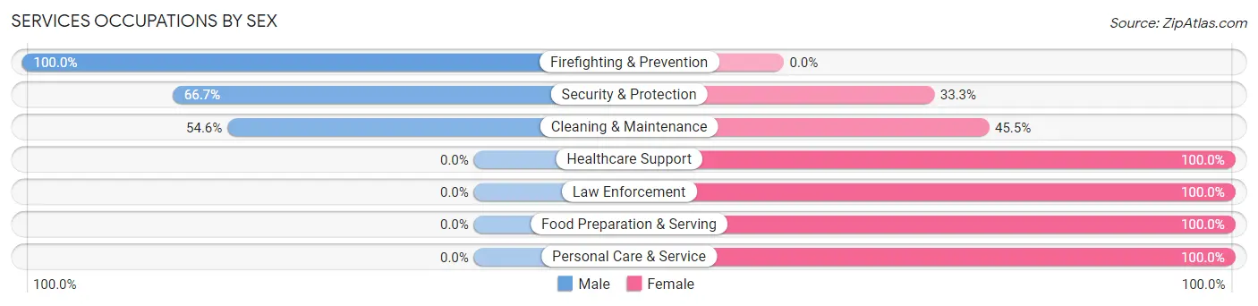 Services Occupations by Sex in Zip Code 41064