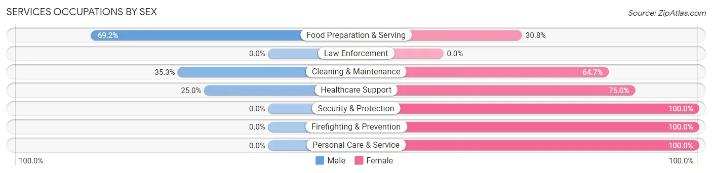 Services Occupations by Sex in Zip Code 41073