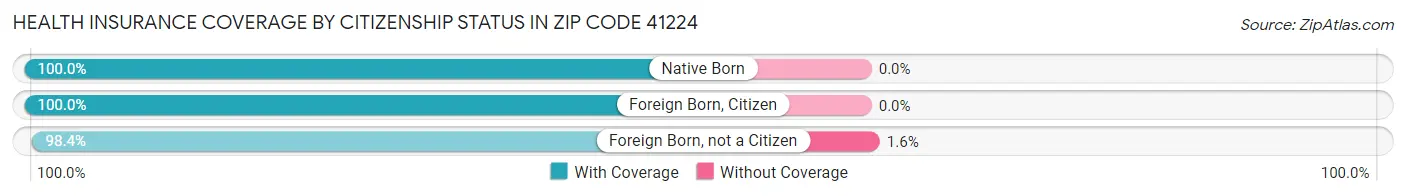 Health Insurance Coverage by Citizenship Status in Zip Code 41224