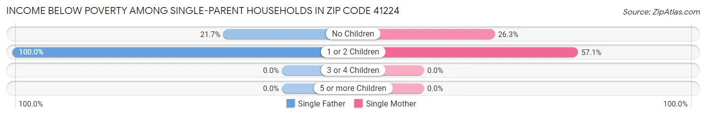 Income Below Poverty Among Single-Parent Households in Zip Code 41224