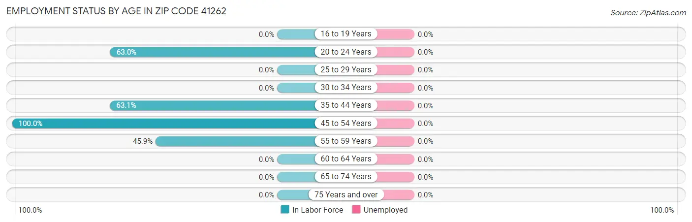 Employment Status by Age in Zip Code 41262