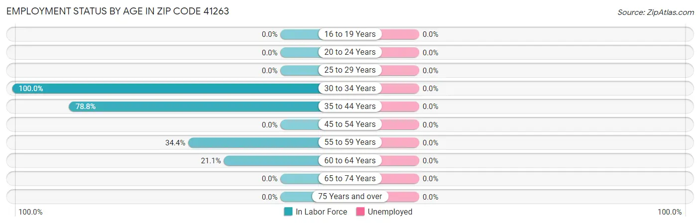 Employment Status by Age in Zip Code 41263