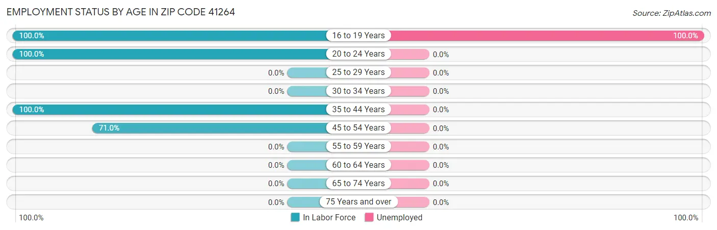 Employment Status by Age in Zip Code 41264