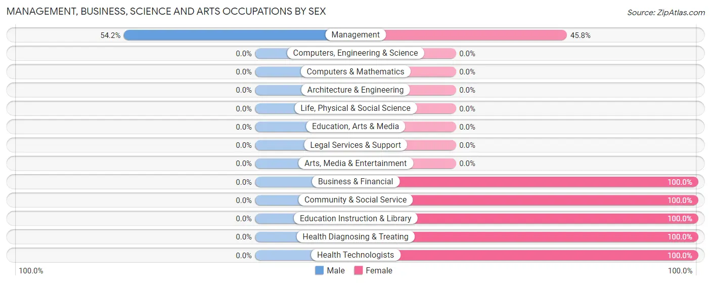 Management, Business, Science and Arts Occupations by Sex in Zip Code 41385