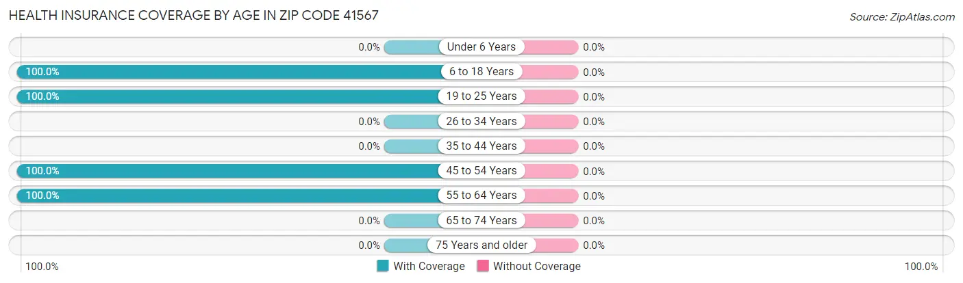 Health Insurance Coverage by Age in Zip Code 41567
