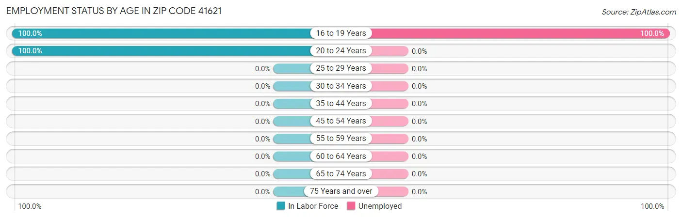 Employment Status by Age in Zip Code 41621